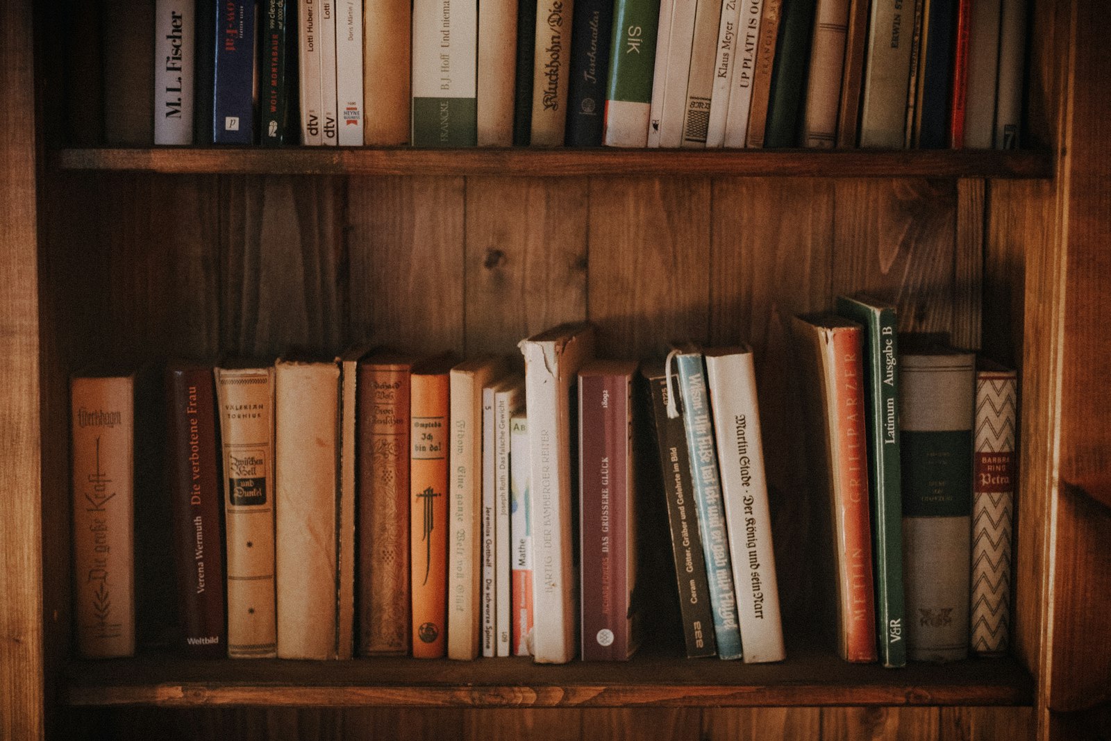 Freestanding bookshelf filled with books